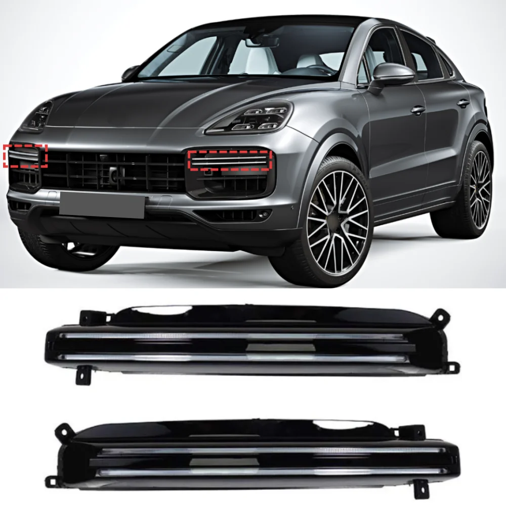 

Для Porsche Cayenne Turbo 2018-2022 передний бампер автомобиля светодиодные дневные ходовые огни OE: 9Y0953049 9Y0953050