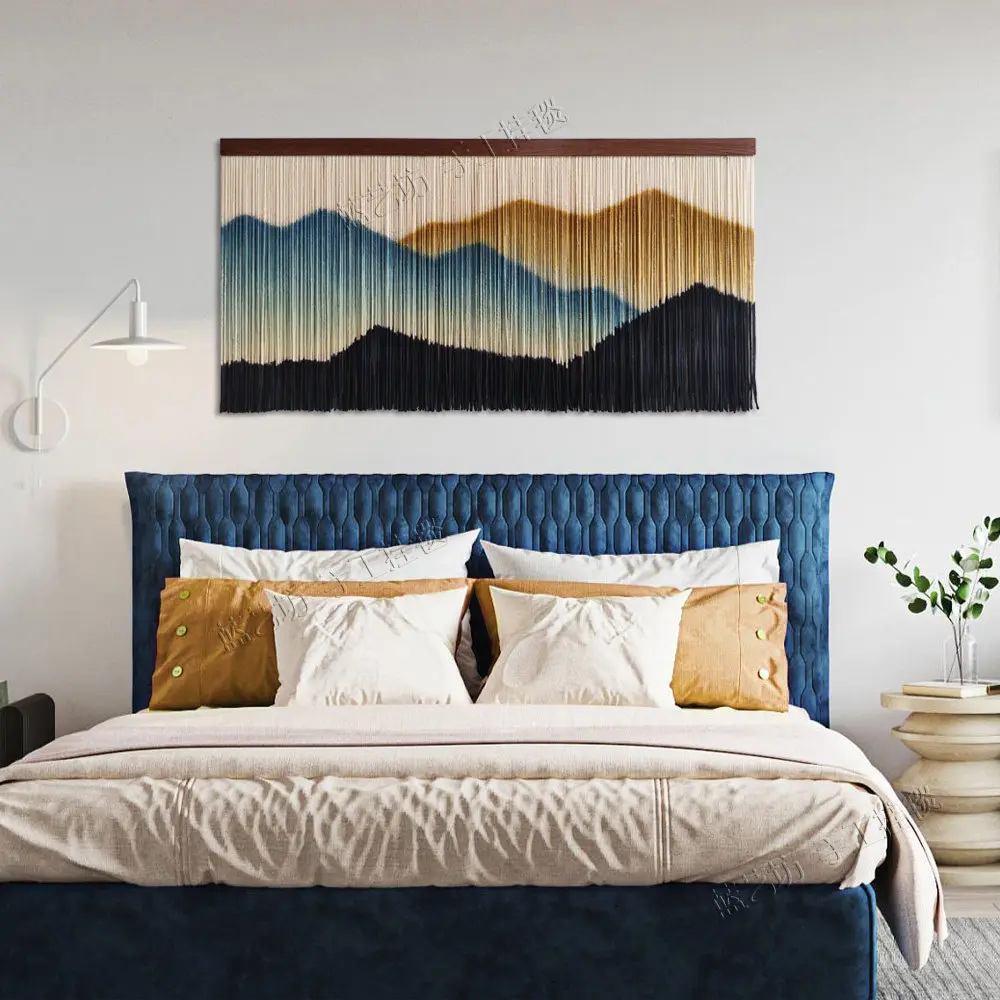 Full view of the boho wall hanging decor in a living space