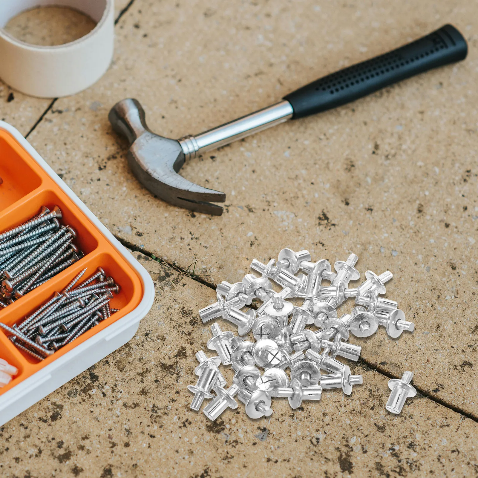 200Pcs Knock Type Blind Rivets Aluminium Dome Drive Expanding Rivets for Automotive Furniture Machinery Assembly Construction