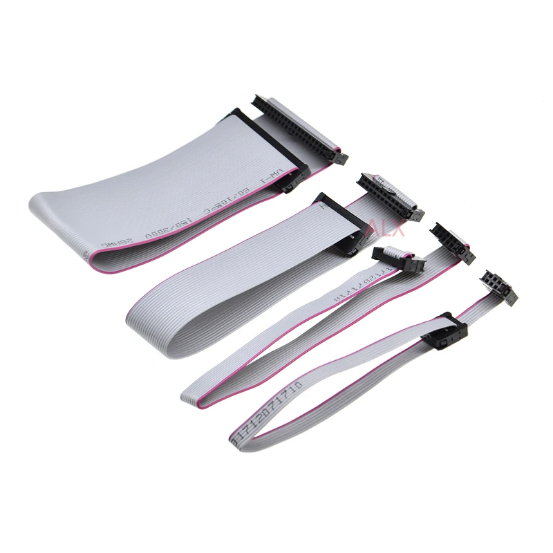 1PCS 2.0MM pitch FC-6/8/10/14/16/20/40/50 PIN 20CM JTAG ISP DOWNLOAD CABLE   Gray Flat Ribbon Data Cable FOR DC3 IDC BOX HEADER