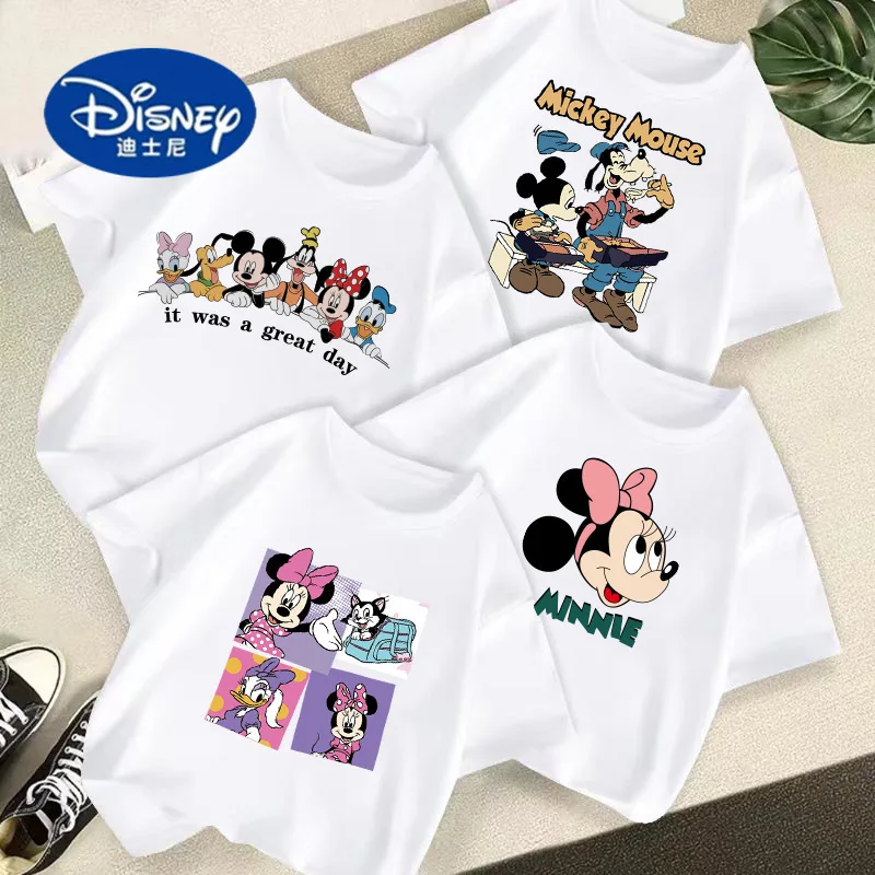 

Disney Kids Cotton T-Shirt | Cartoon Print Short Sleeve Top, Basic Undershirt for Boys & Girls
