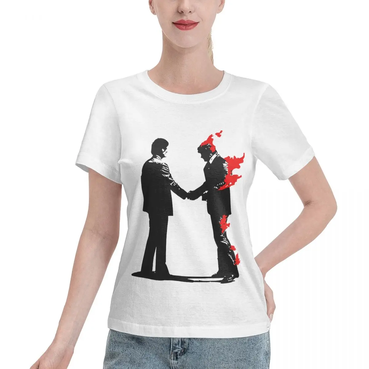 Easy To Pair Vintage Wish You Were Here Rock Women's T-shirt Breathable Wear Blank T Shirt