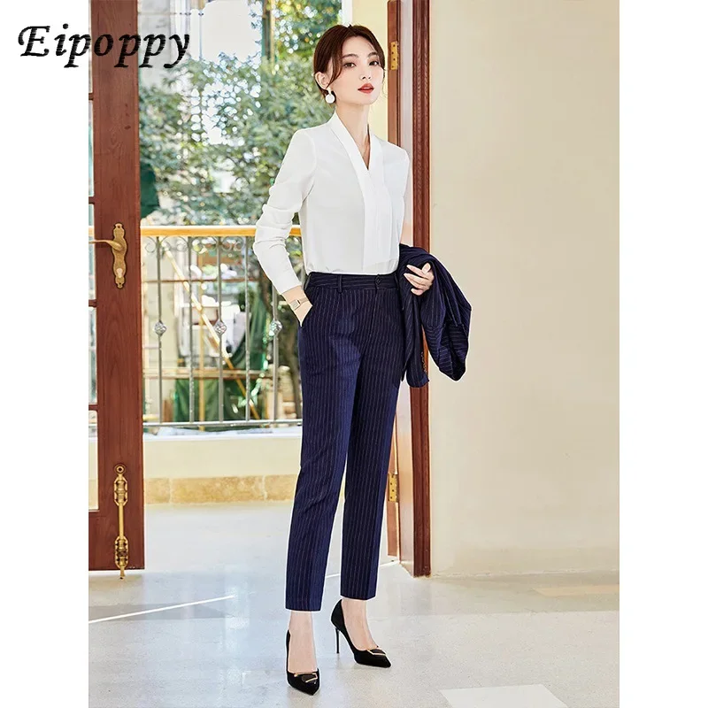 Female autumn and winter fashion temperament, design sense, workplace white-collar formal attire