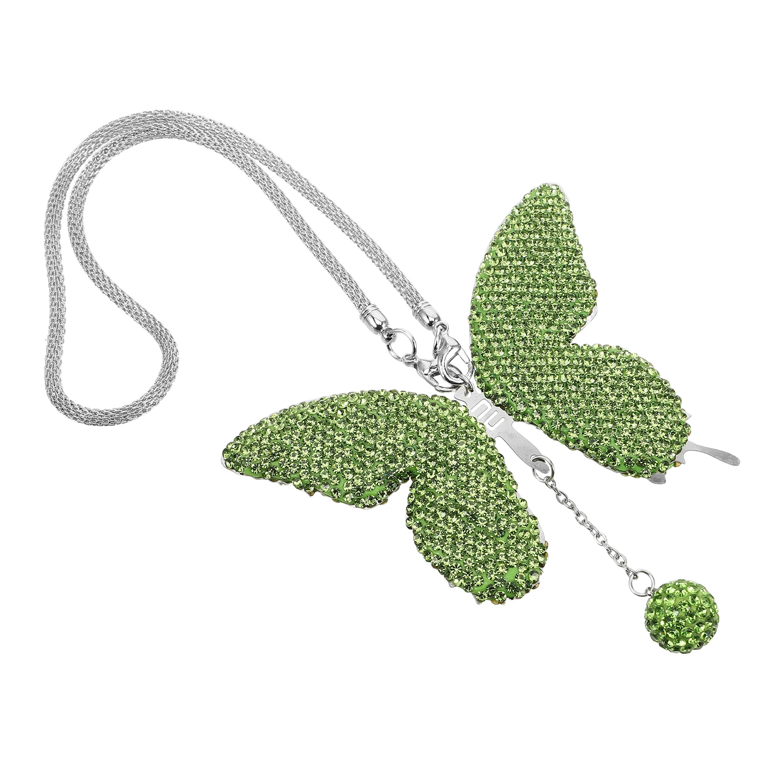 

Bling Butterfly Car Accessories Light Green Rearview Mirror Hanging Decor Women Valentine Pendant Automotive Interior Ornament