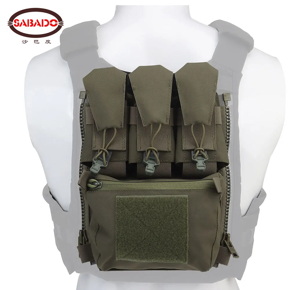 Tactical Back Panel Banger Pouch Zip-on Multi-fit GP Pocket Retention Flap FCPC V5 Plate Carrier Assault Hunting Airsoft Vest