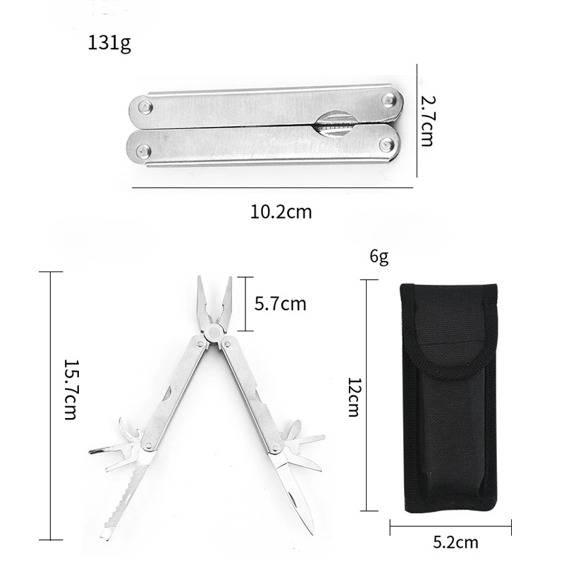 Outdoor-Camping-Handwerkzeug, Klappzange aus Edelstahl, Multifunktionales Kombinations-Überlebenswerkzeug, EDC-Wander-Gadget – Detail 2