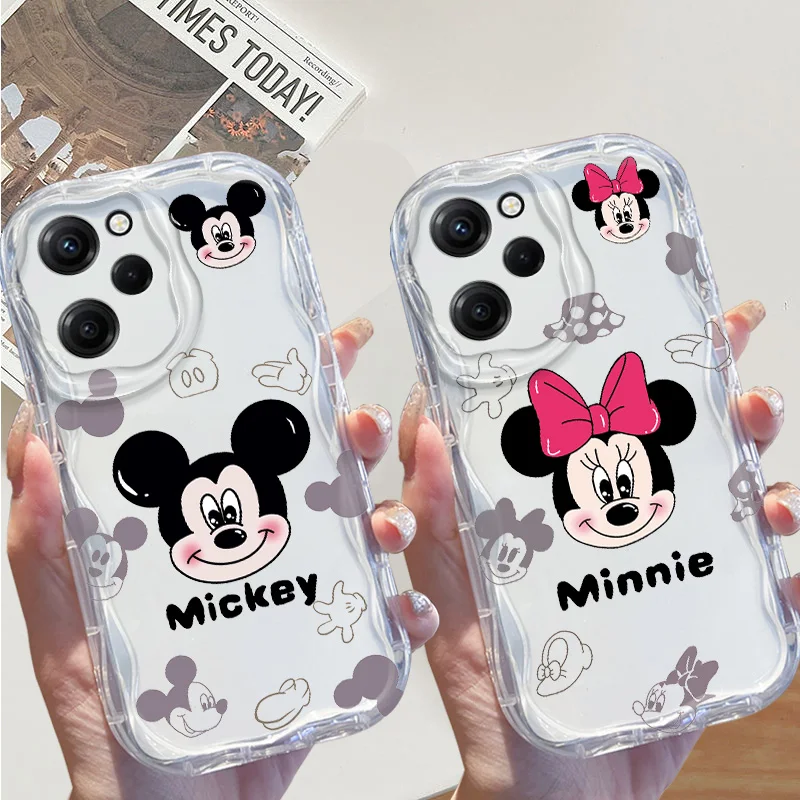 Disney Mickey Mouse Cream Phone Case For Xiaomi Mi 14 12 11 X T Lite Pro Poco F X M 2 3 4 5 6 C31 61 NFC GT Pro Funda Shell Soft