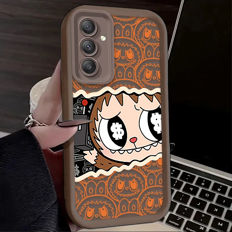 Funda de silicona suave Labubu encantadora de dibujos animados para Samsung Galaxy A35 A55 A15 A25 A16 A06 A05 A05S A24 A13 A23 A12 A22 A32 A52 A71 A51