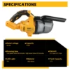 DEWALT 5 in 1 ポータブルコードレス掃除機 400W ドライハンドヘルド電動掃除機 床 カーペット 車用 DeWalt 20Vバッテリー対応 2