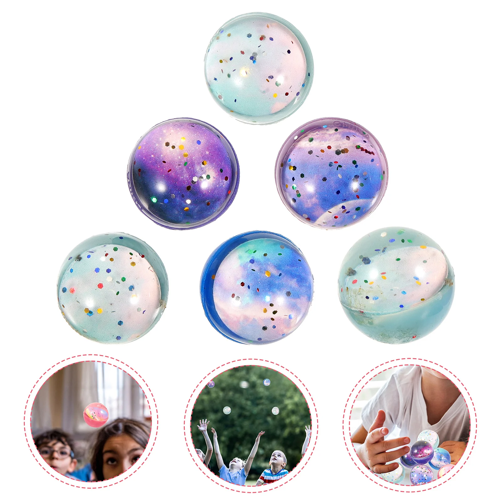 10Pcs Kids Bouncy Balls Toys Star Bouncing Balls Toys Party Favors Decompression Balls Small Balls bouncy ball toys