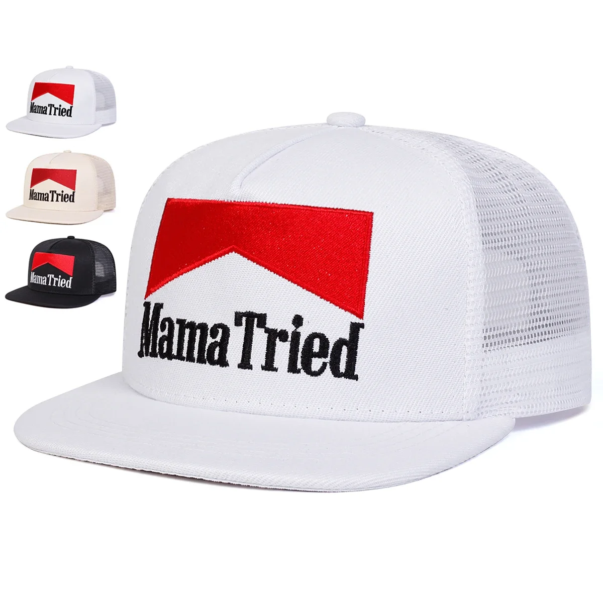 Unisex MAMA TRIED Embroidery Hip-hop Net Hats Spring Summer 