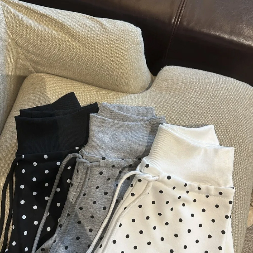 Easy Match Polka Dot Damen-Shorts mit Kordelzug an der Taille, schmale Passform, Kordelzug-Shorts, atmungsaktive Yoga-Shorts mit hoher Taille, Frühling und Sommer – Detail 10