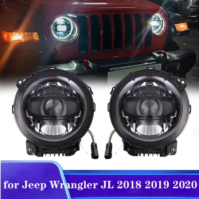 

9 Inch LED Headlights for Jeep Wrangler JL 2018 -2024 Hi/Low Beam Halo Daytime Running Lights Turn Signal Lamp