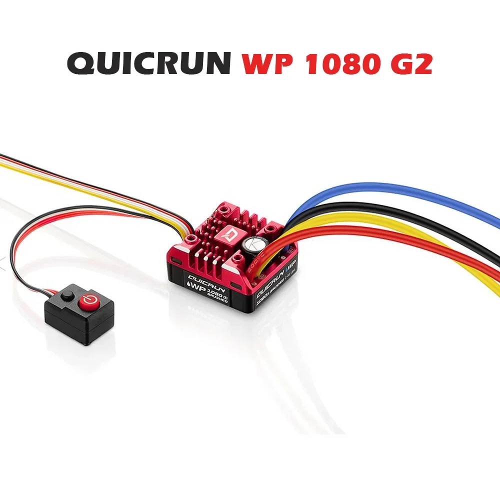 

New HobbyWing WP 1080 G2 waterproof Brushed ESC 80A applicable to 1:10 1:8 RC crawler Climbing Car