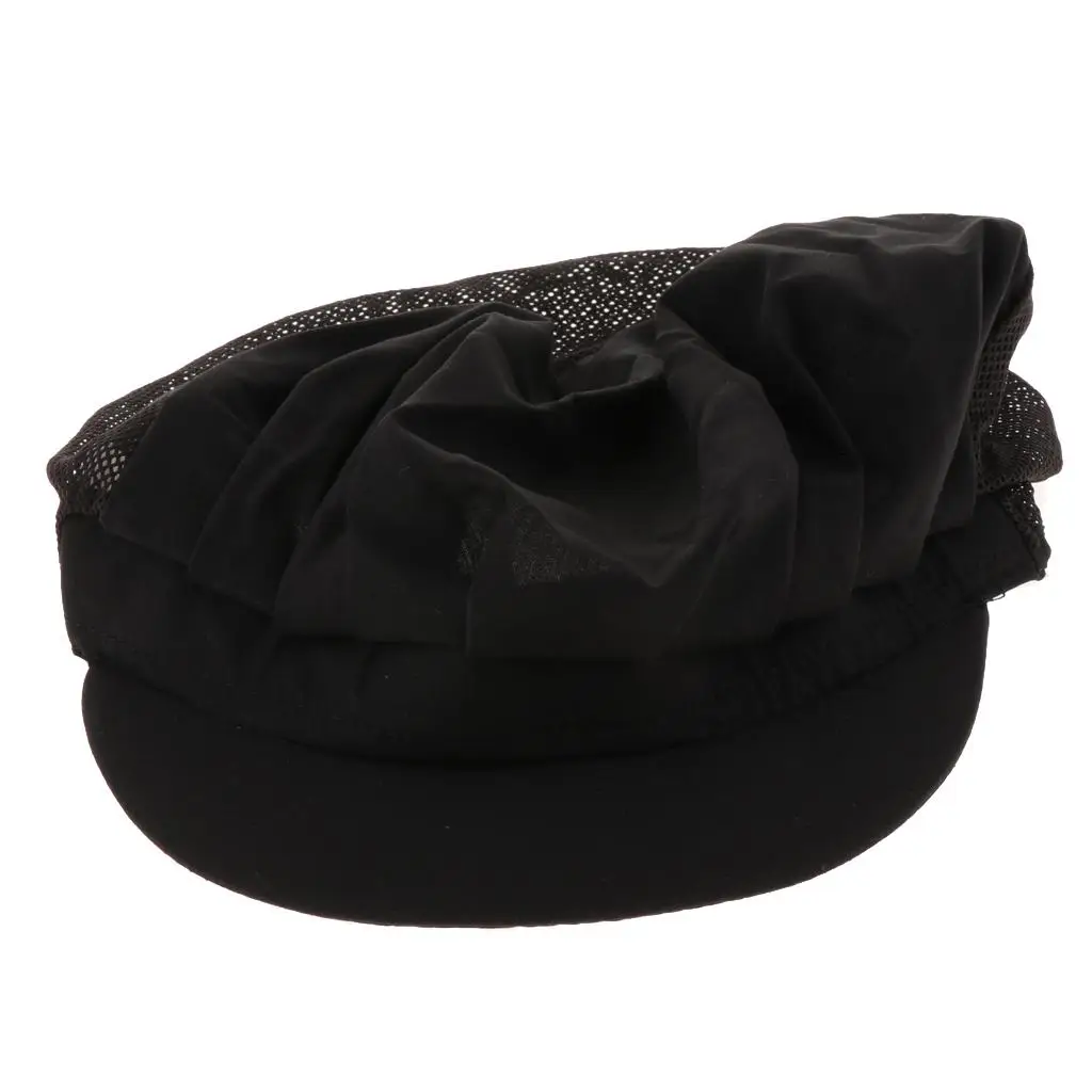 Mesh Chef Hat Adjustable Kitchen Cook Cap Polyester Cotton Headwear for Food Service and Bakery