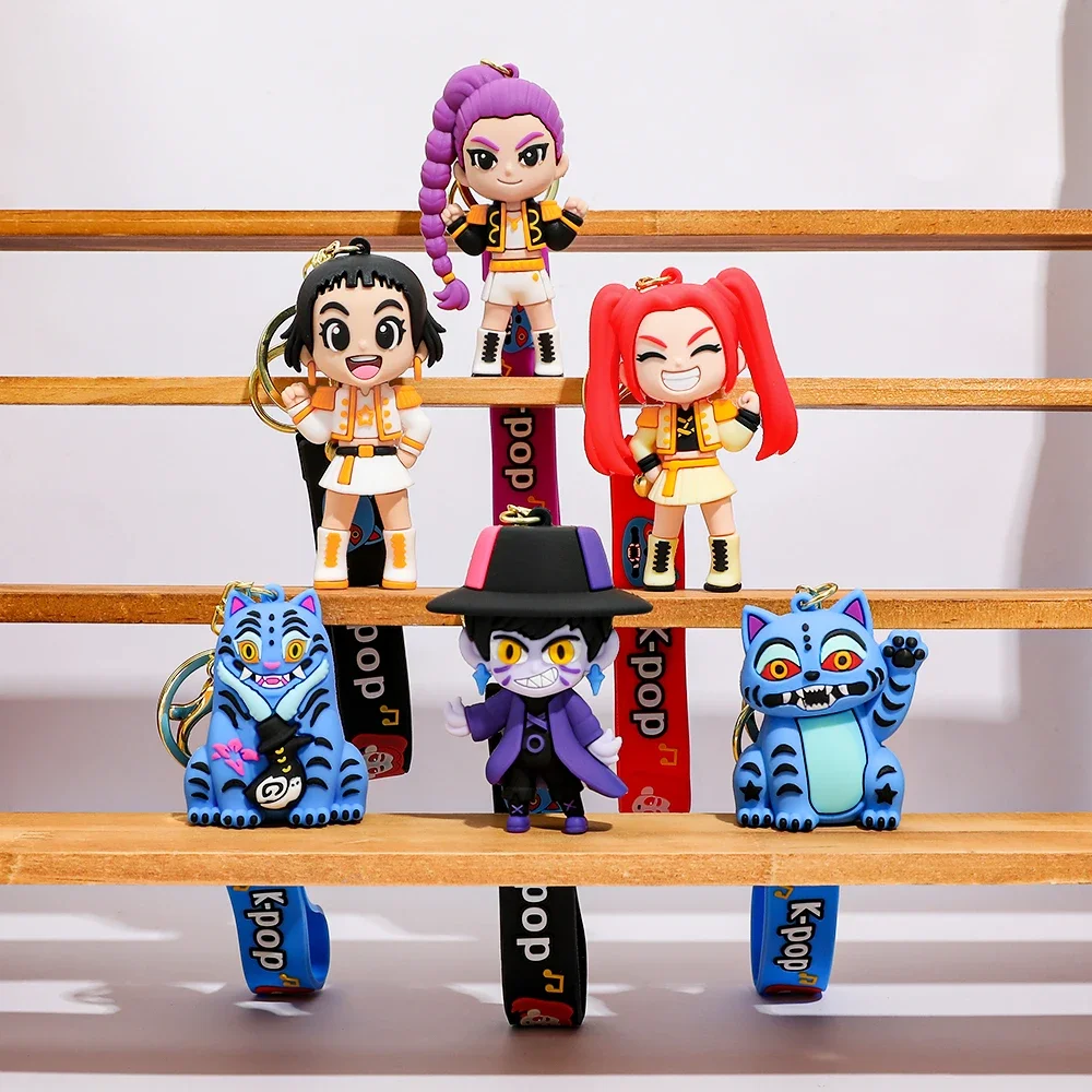 

New KPOP Demon Hunters Tiger PVC Keychain, Cute Harajuku Style Figure Keyring Gift for Kids Fans Halloween Cosplay