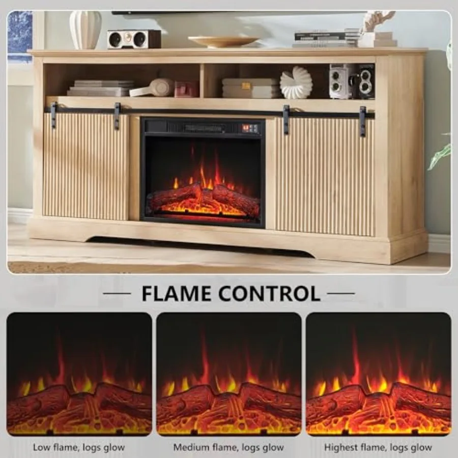 23 Electric Fireplace Insert with Remote Control 3 Flame Settings Heater Functionality Low Noise Operation 6-Hour Timer Overhea