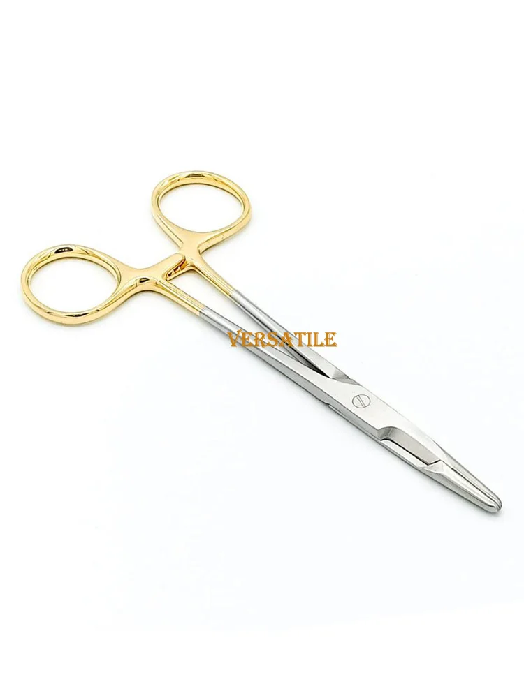 Needle Holder with Scissors 12.5cm/14cm Multifunctional Needle Holder Insert with Scissors Gold Handle Clamp