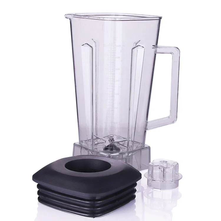 2L Square Container Jar Jug Pitcher Cup bottom with serrated smoothies blades lid for commercial Blender spare parts