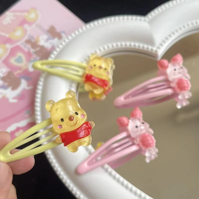 

Заколка для волос с Винни-Пухом Диснея, акриловые заколки Bb, милая заколка с челкой для девочек, студенческий милый аксессуар для волос, украшение для вечеринки