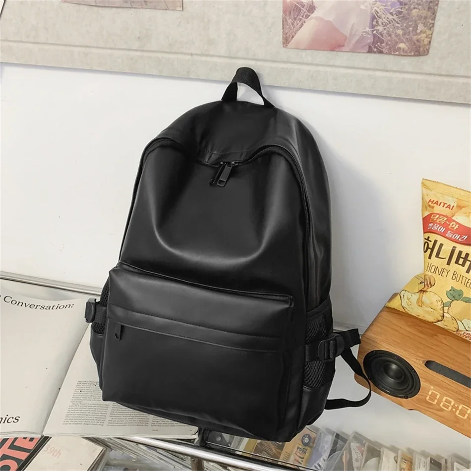 

Fashion Backpack New Casual Women Bagpack PU Solid Color Shoulder Bags Teenage Girls School Bags Mochilas Rucksacks Bookbag Sac