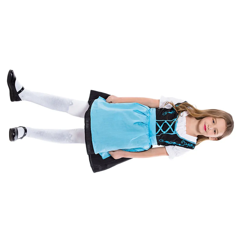 أزياء الفتيات الإبداعية التأثيرية أزرق أسود مقاس M ملابس البيرة أداء المسرح الزي حفلة تنكرية للهالوين كرنفال