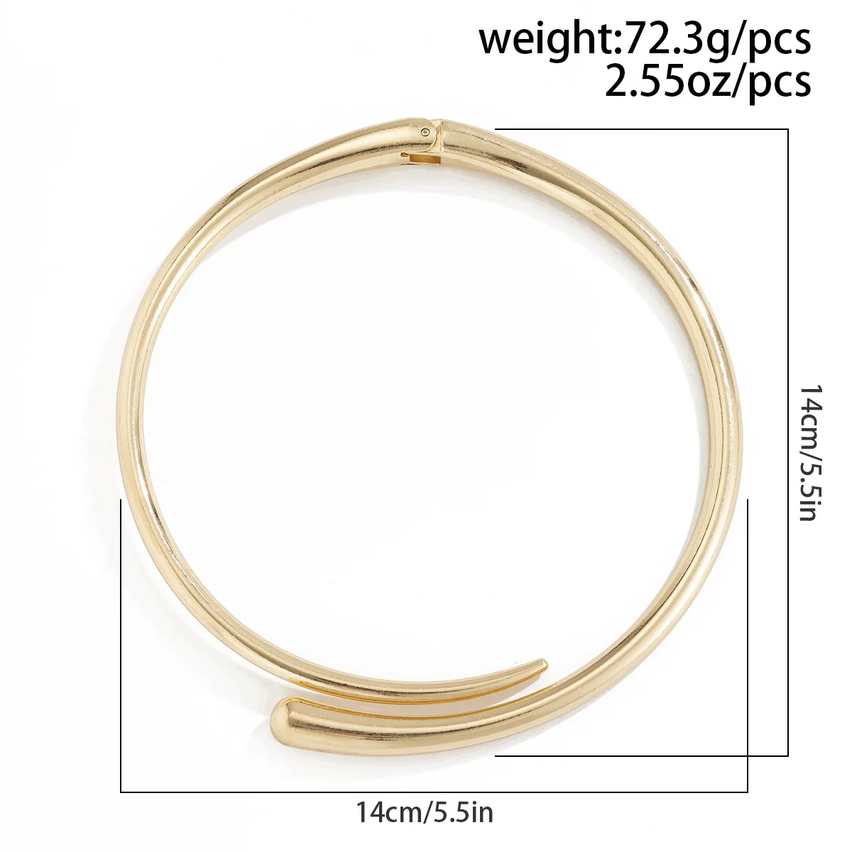 

Geometric Metal Smooth Spring Open Bracelet Choker Women's Punk Simple Nelace Cross-Border Personalized Jewelry Accory