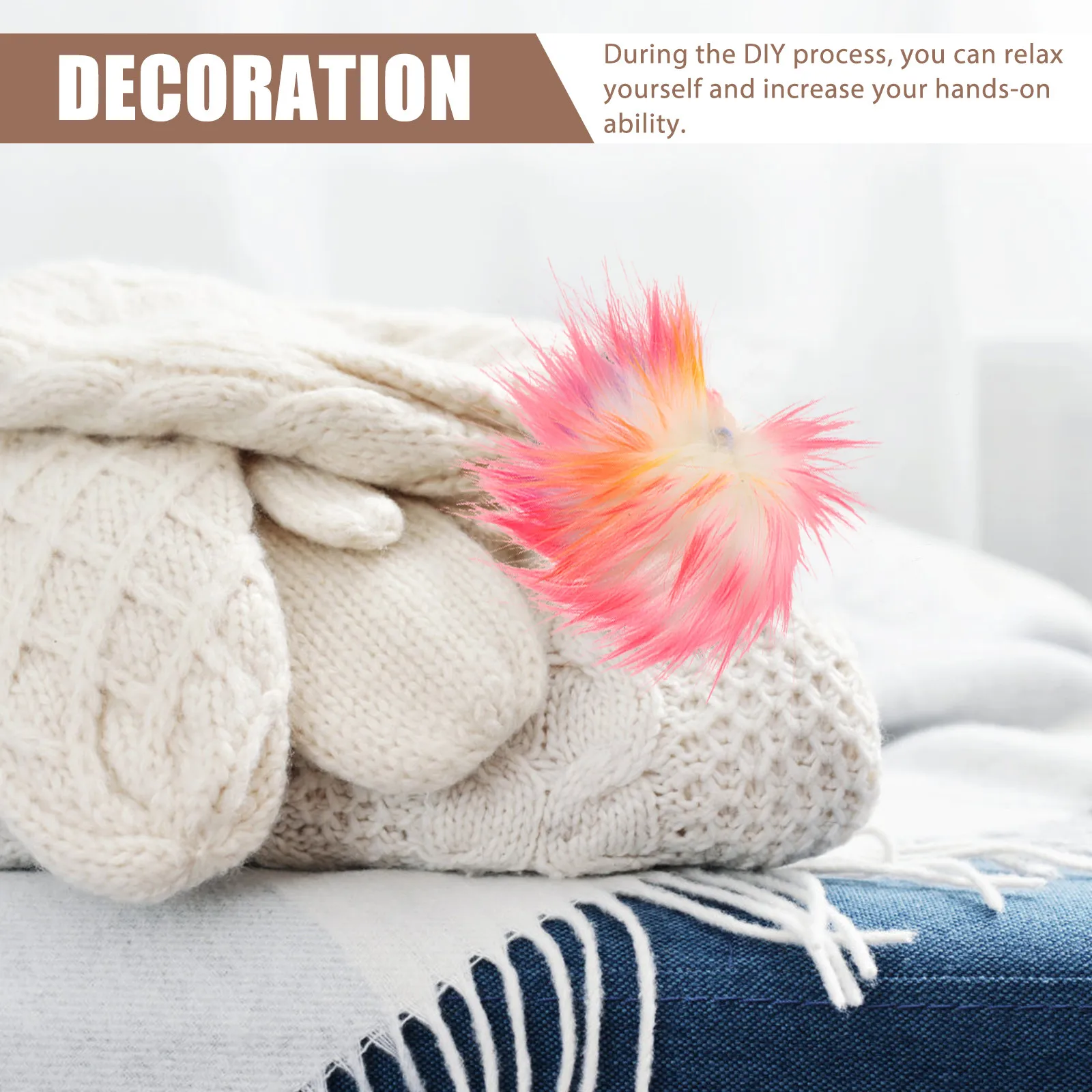 

12 шт. искусственных помпонов для рукоделия: украшения для брелоков, шляп, сумок, обуви, шарфов, аксессуары для шитья костюмов