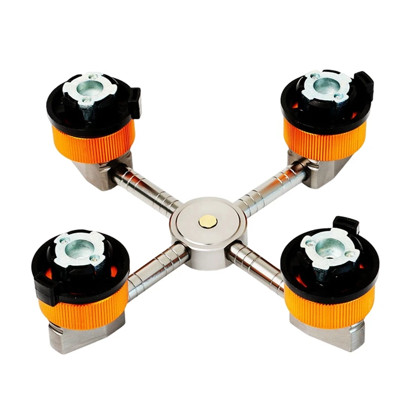

DW-Outdoor Camping Stove Adapter 1 to 4 Outputs Gas Tank Tool 4 Conversion Camp Furnace Converter