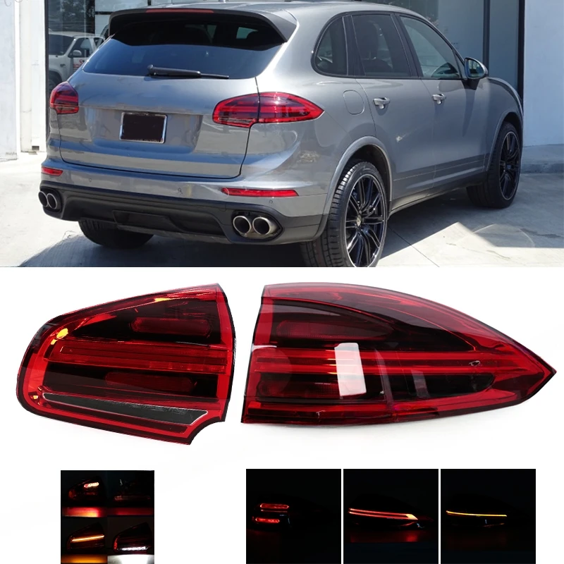 Taillight Taillamp For Porsche Cayenne 2015 2016 2017 Rear Bumper LED Tail Light Assembly Brake Stop Reverse Lamp 7P5945308