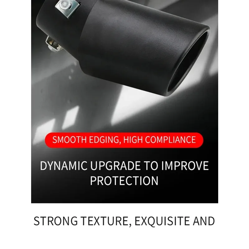 Universal Black Stainless Steel Exhaust Tip Round Remus Titanium Style Tail Pipe Car Accessory