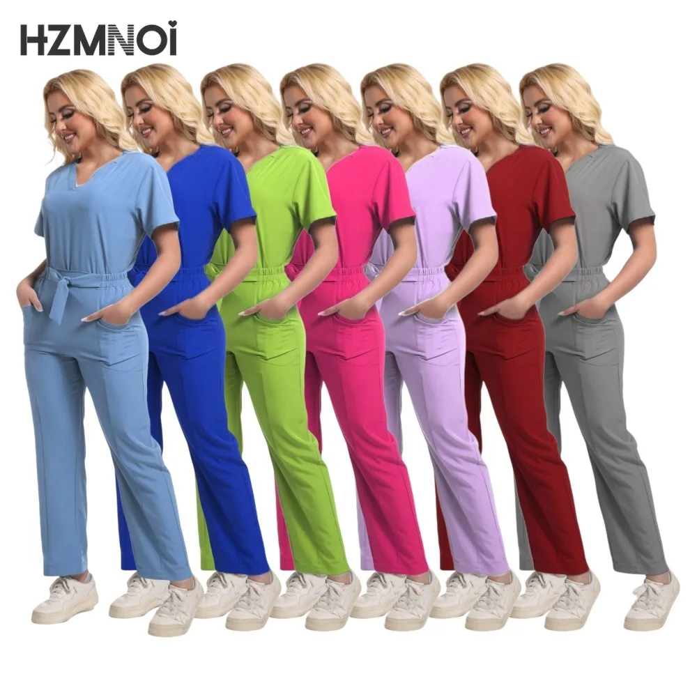 Hot Selling Factory Direct With Pocket Nurse Accessories Medical Uniform Women Scrub Set Womens Scrub Pet Grooming