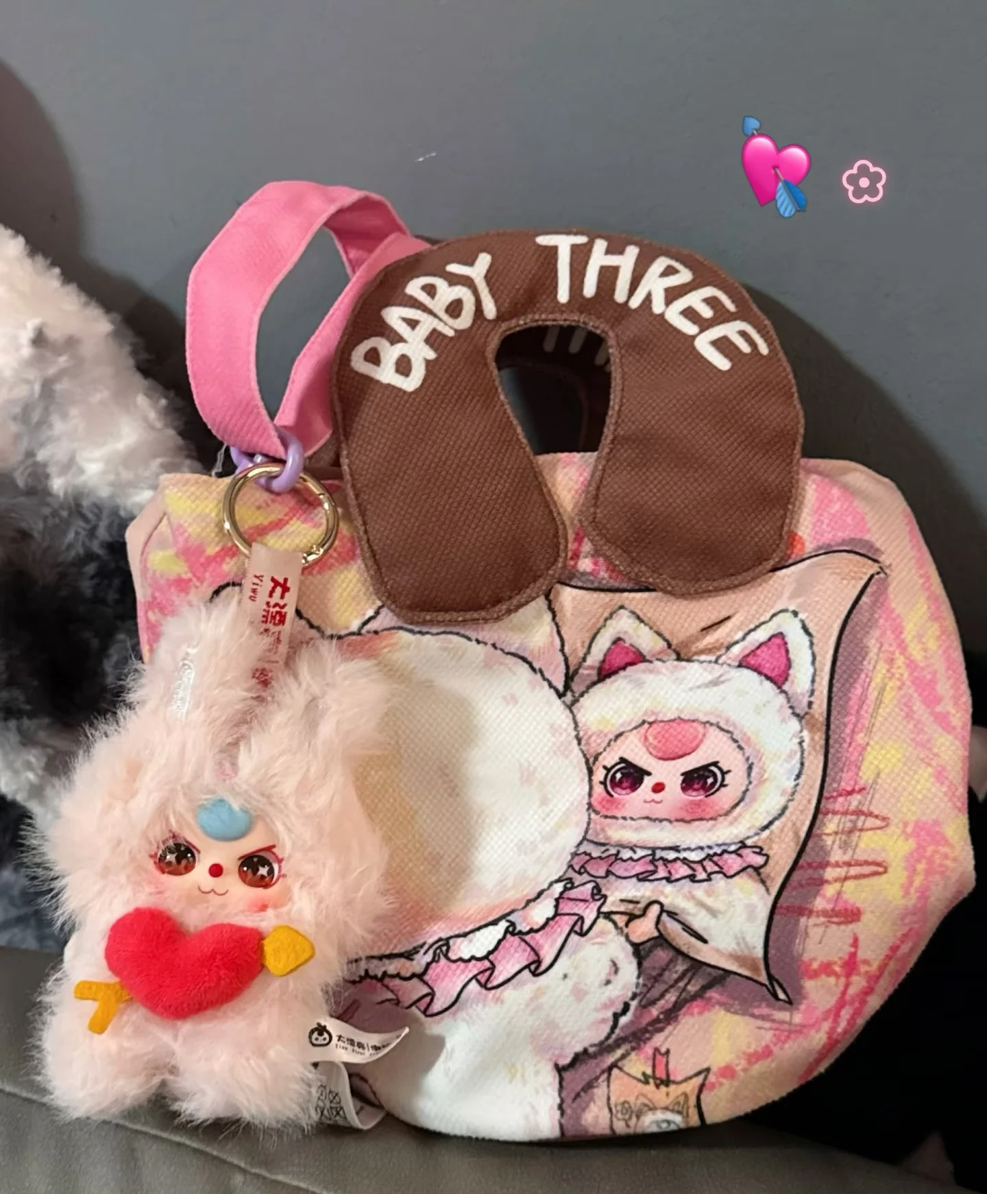 Bebé tres Cupido Kawaii vinilo de peluche de juguete edición limitada caja ciega mochila colgante decoración juguetes de moda lindo caja misteriosa regalos para niñas
