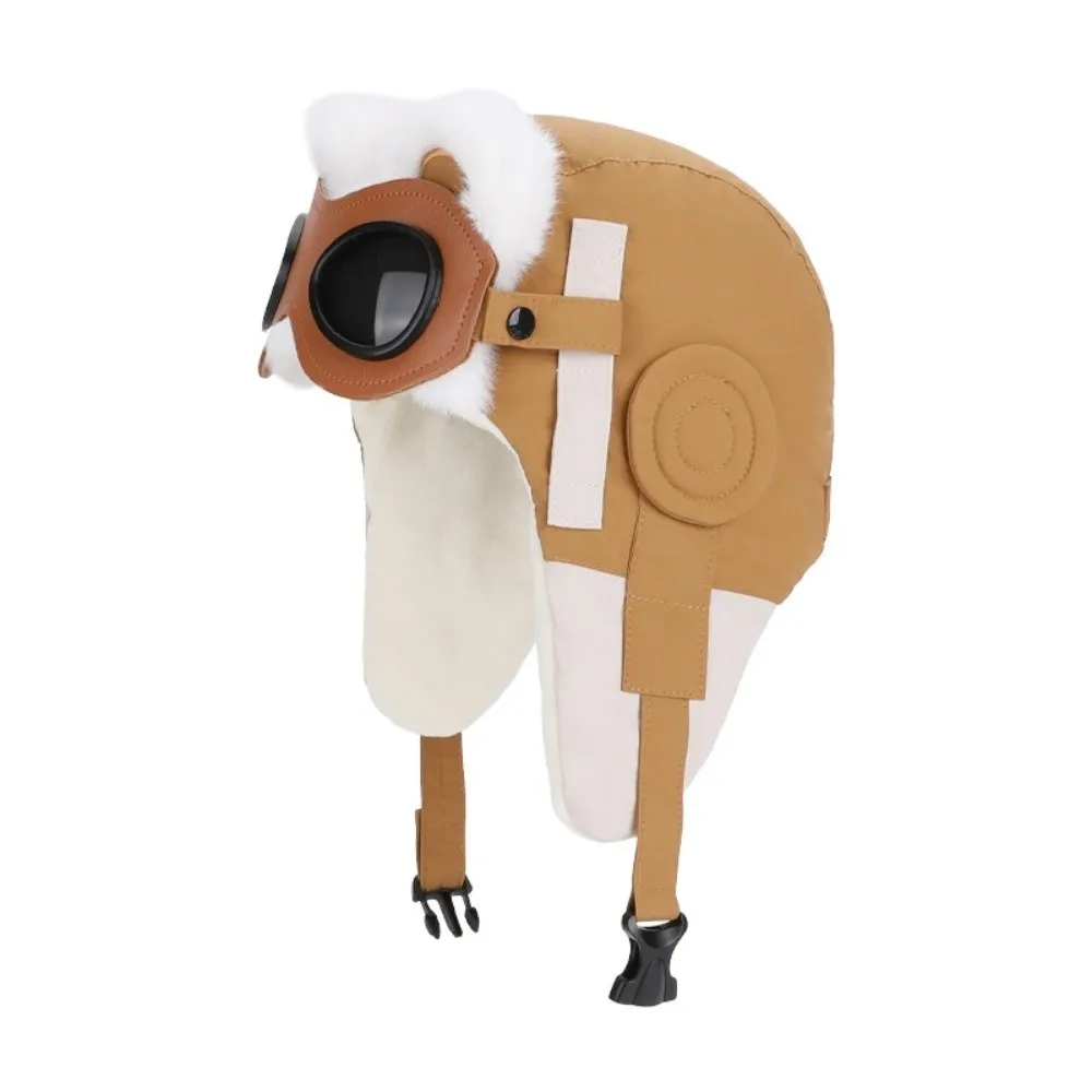 

Уличные зимние детские очки, интегрированная шапка, ветрозащитная лыжная шапка на флисовой подкладке, теплая детская защитная шапка для ушей для мальчиков и девочек