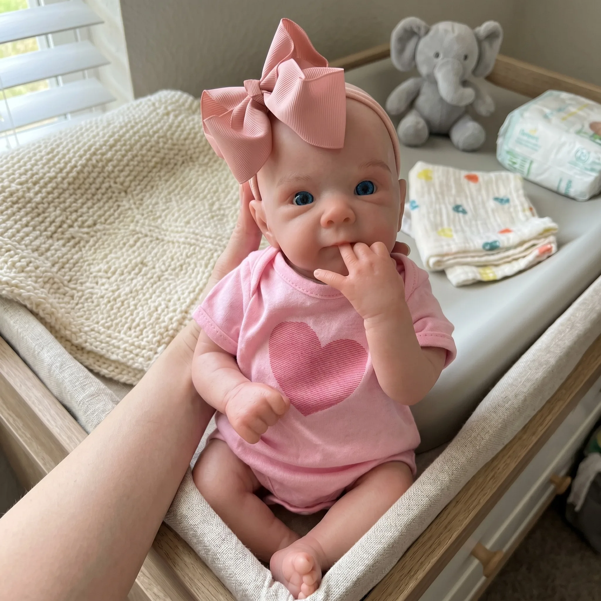 

18 Inch Solid Silicone Reborn Baby Doll Girl Handmade Newborn Doll For Children birthday Gifts