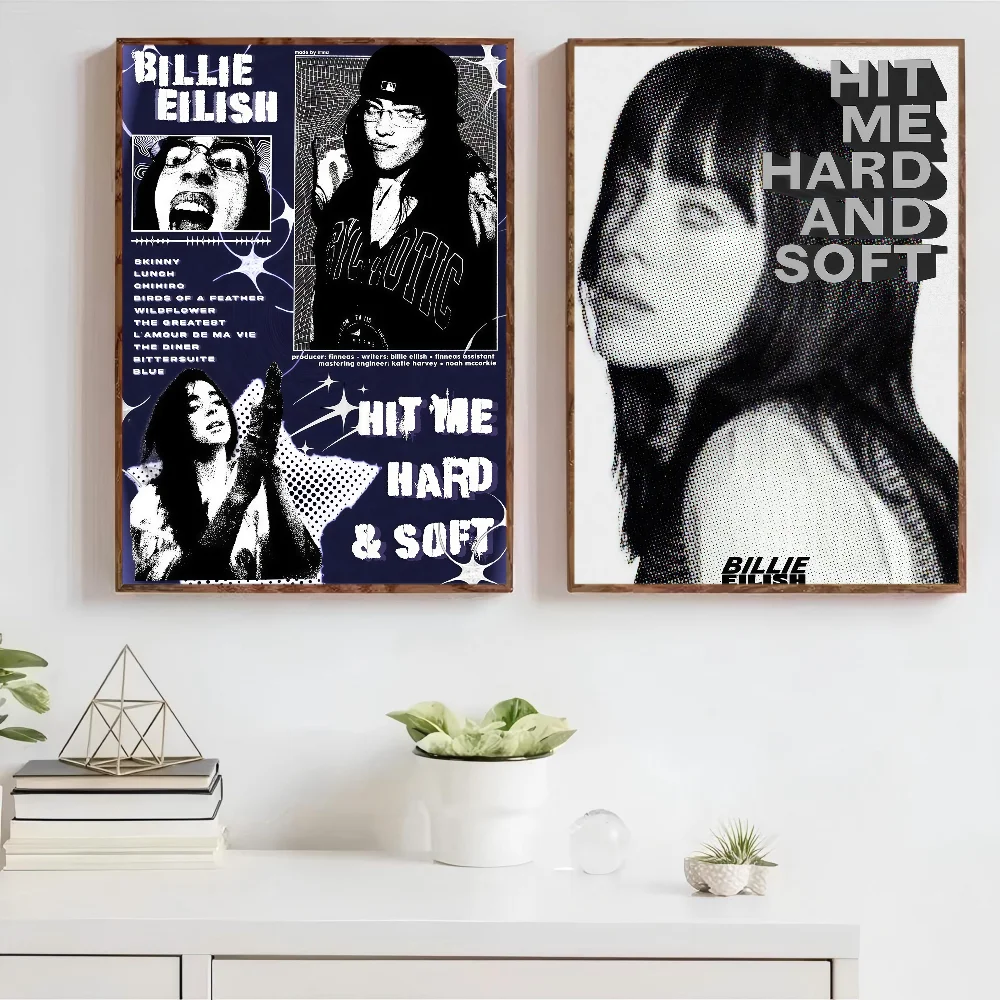 1pc Hit Me Hard And Soft B-Billie Self-adhesive Art Poster Whitepaper Prints Posters Artwork Aesthetic Art Wall Painting