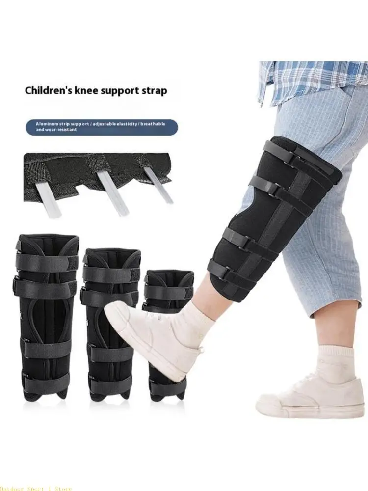 

A0KA Регулируемый бандаж для ног для детей с алюминиевыми шинами, дышащий поддерживающий ремень для травм колена после