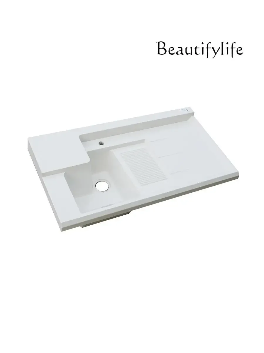 Balcony laundry basin integrated with washboard laundry sink corner cutting customization