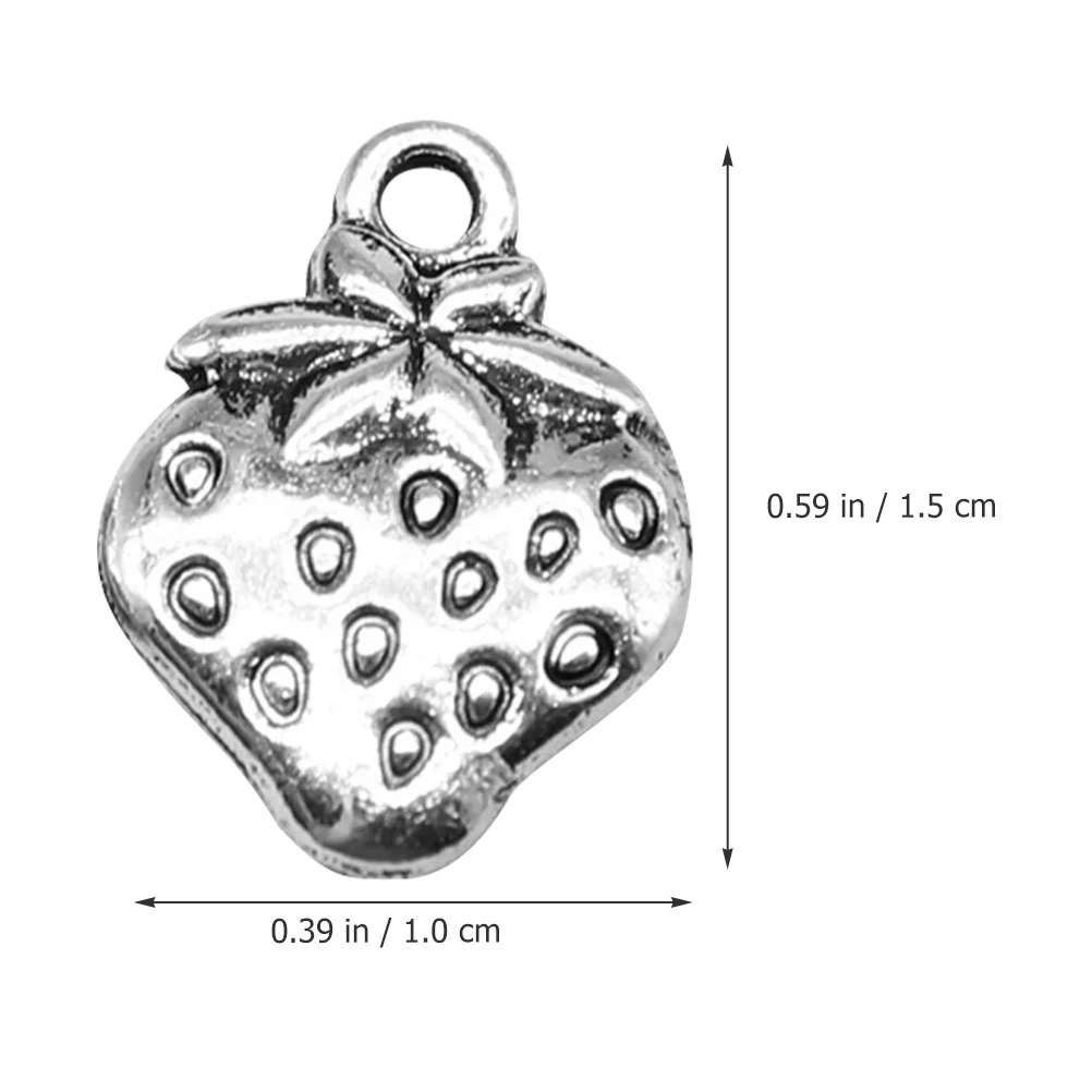 

50Pcs Alloy Strawberry Charm Pendant DIY Jewelry Making Charms for Necklace Bracelet Earring Decorative Craft Supplies