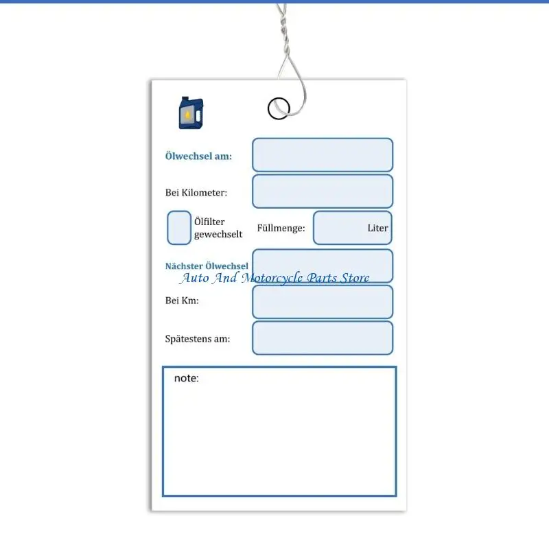 P9FD Vehicle Service Reminder Labels 100Pcs Featuring Inspection Checklist