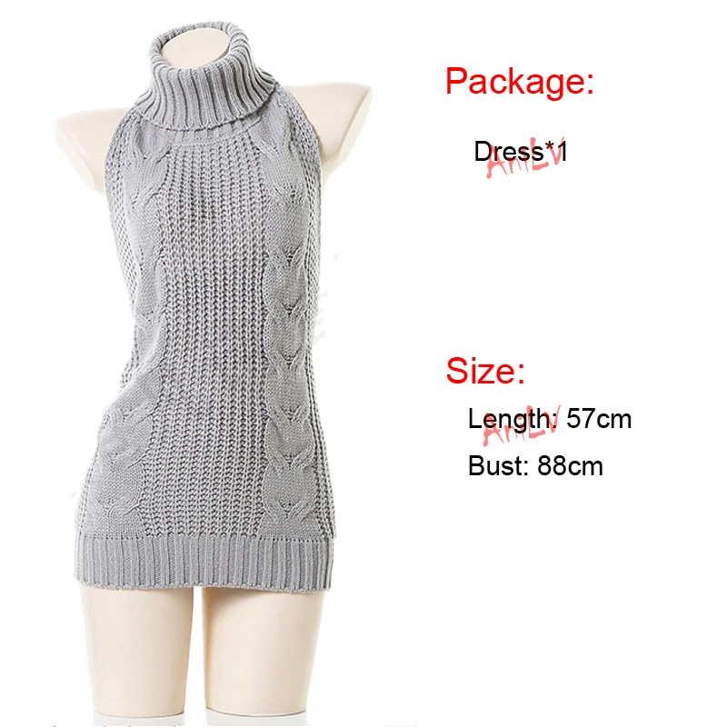 AniLV Japanese Anime Girl Fate Saber Alter Arturia Pendrag Uniform Sweater Halter Backless Dress AniLV Japanese Anime Girl Fate Saber Alter Arturia Pendrag Uniform Sweater Halter Backless Dress
