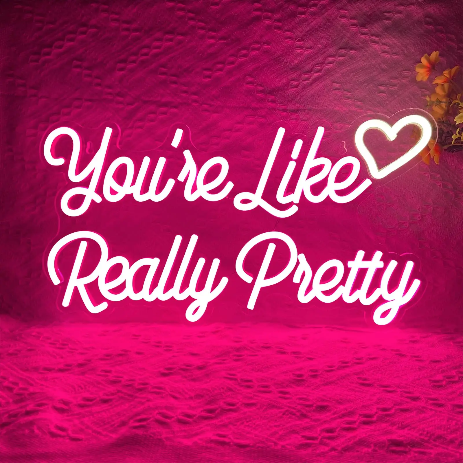 

Неоновая вывеска «You're Like Really Pretty» с USB-подключением и регулируемой яркостью, светодиодная неоновая вывеска, настенный декор для спальни, гостиной, подарки на день рождения
