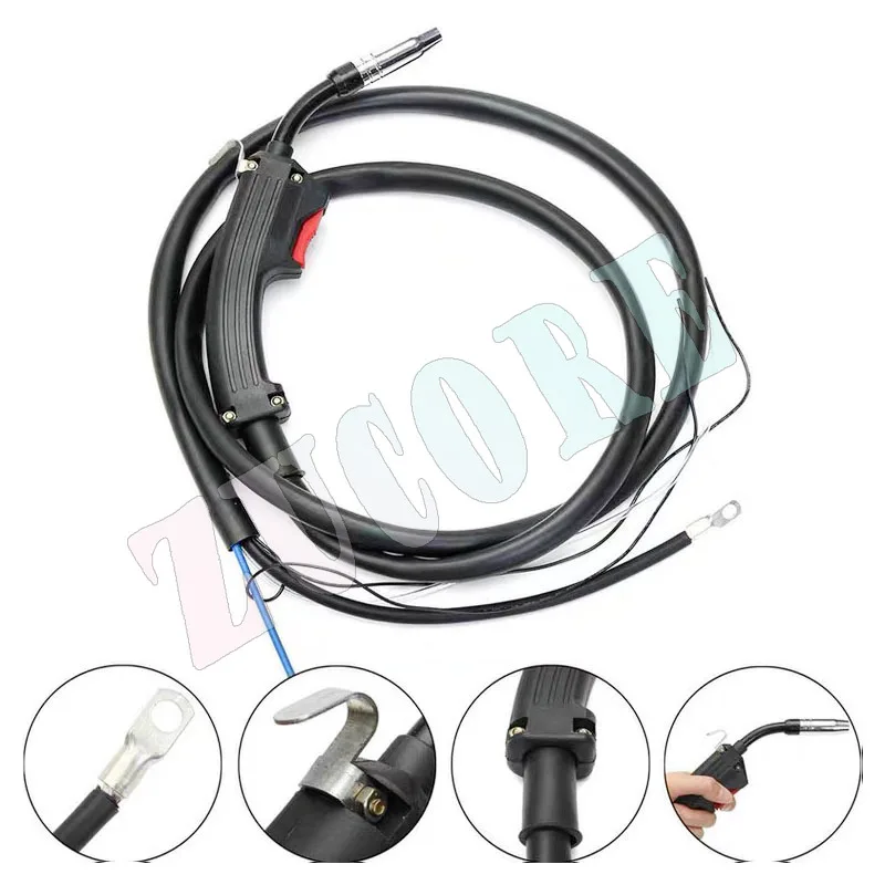 NBC 250 ガスレス統合ガスシールド溶接機ミニ二次溶接機ガンライン 3 メートル/5 メートル