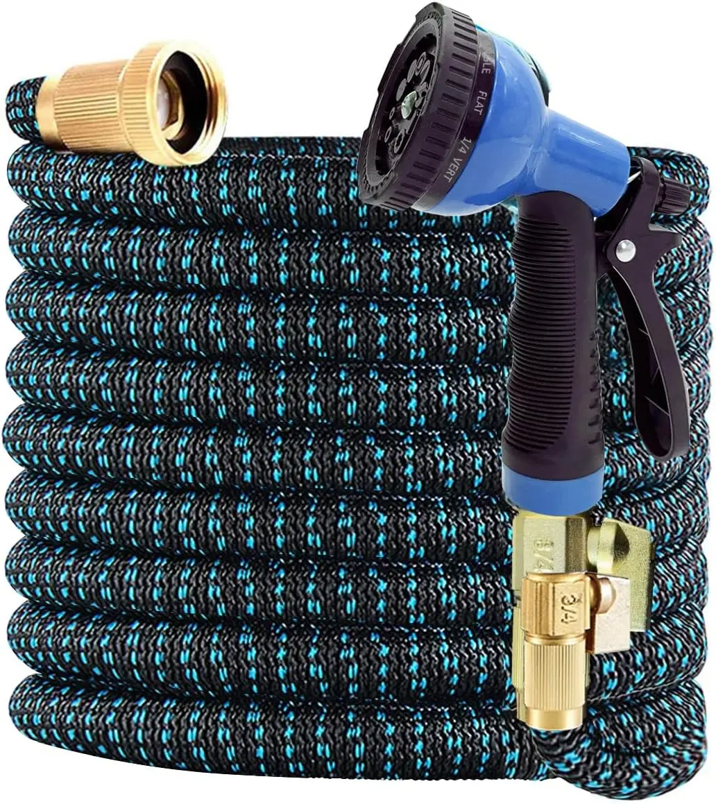 

J&B XpandaHose 100ft Expandable Garden Hose with Holder - Heavy Duty Superior Strength 3750D - 4 -Layer Latex Core