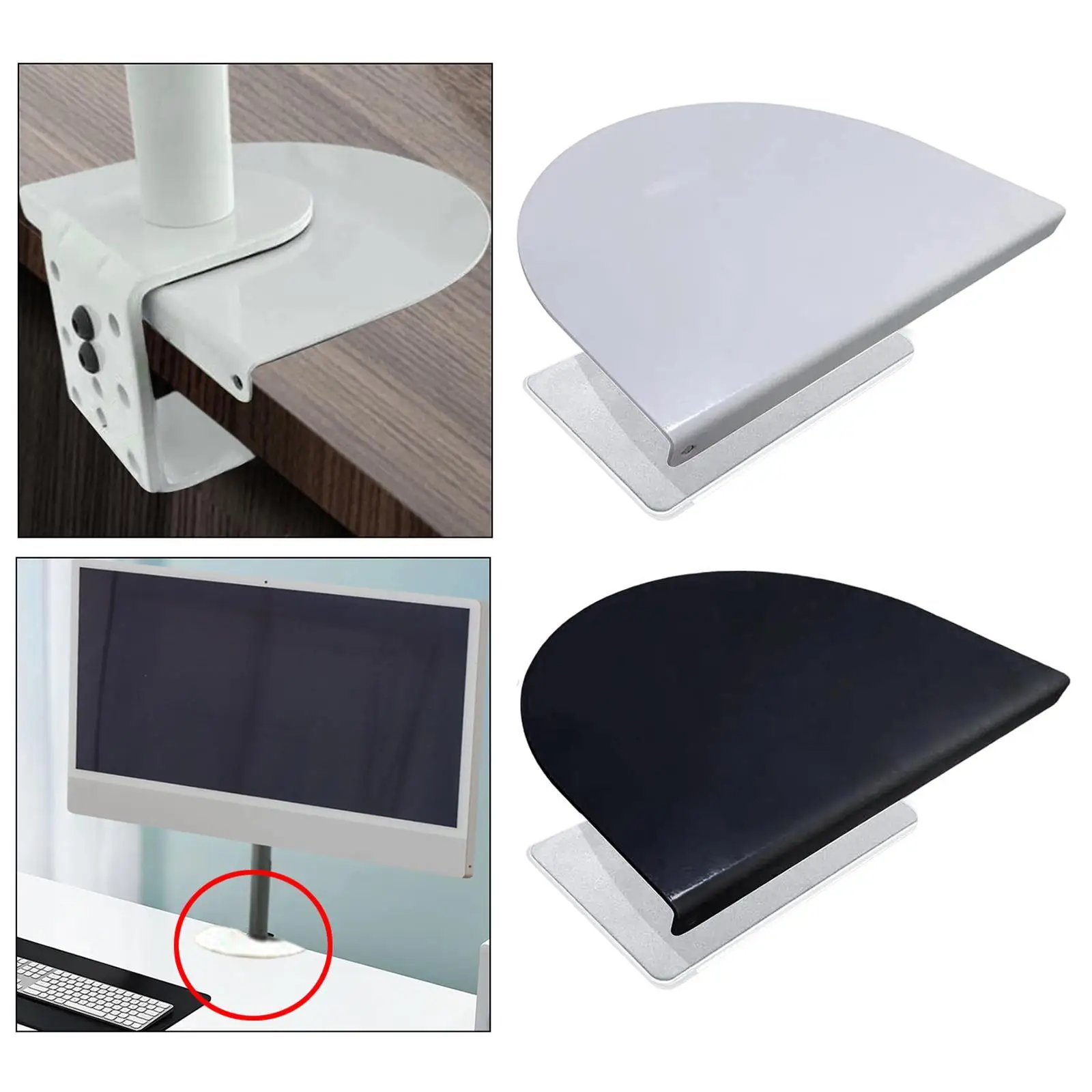 Carbon Steel Bracket Plate Monitor Stand Plate for Glass Thin Grommet Monitor Arms Fragile Tabletop Clamp Installation