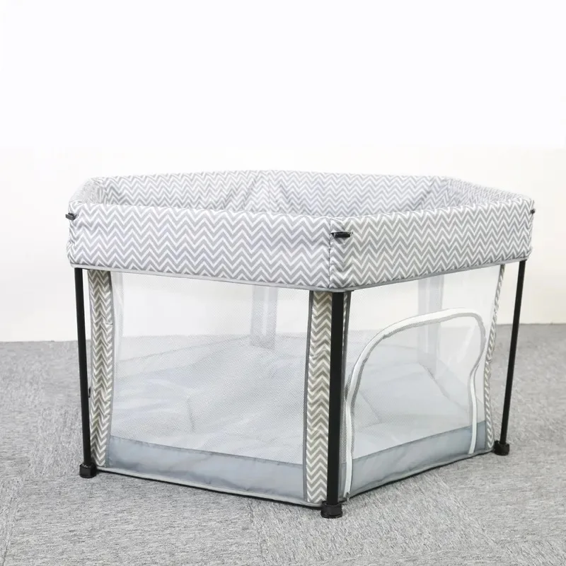 Baby Hexagonal Fence Play Bed Portable Light Mesh Floor Bed Indoor Safety Child Protective Fence