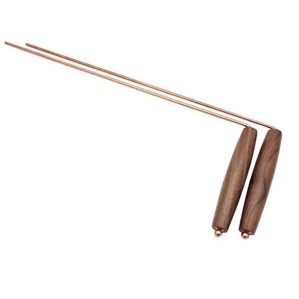 2pcs Pure Copper Detector Rod Metal Detecting Sticks Silver Gold Treasure Detector Finding Tools for Hunting Divination