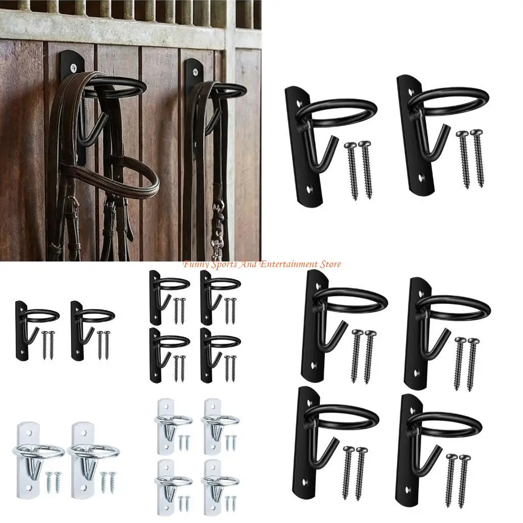 C4DE Heavy Duty Wall Mounted Feed Bucket Holder High Strength Water Pail Hanger Stable Bucket Hook with Screws For Horse Barn