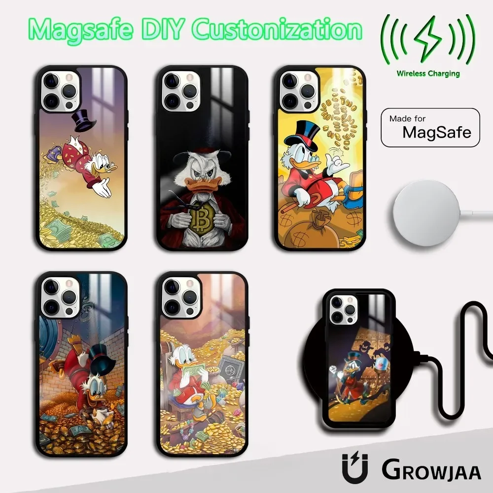 Scrooge McDuck Phone Case For iPhone 16 15 14 13 12 11 Pro Max Plus Mini Magsafe Mirror Wireless Magnetic Cover