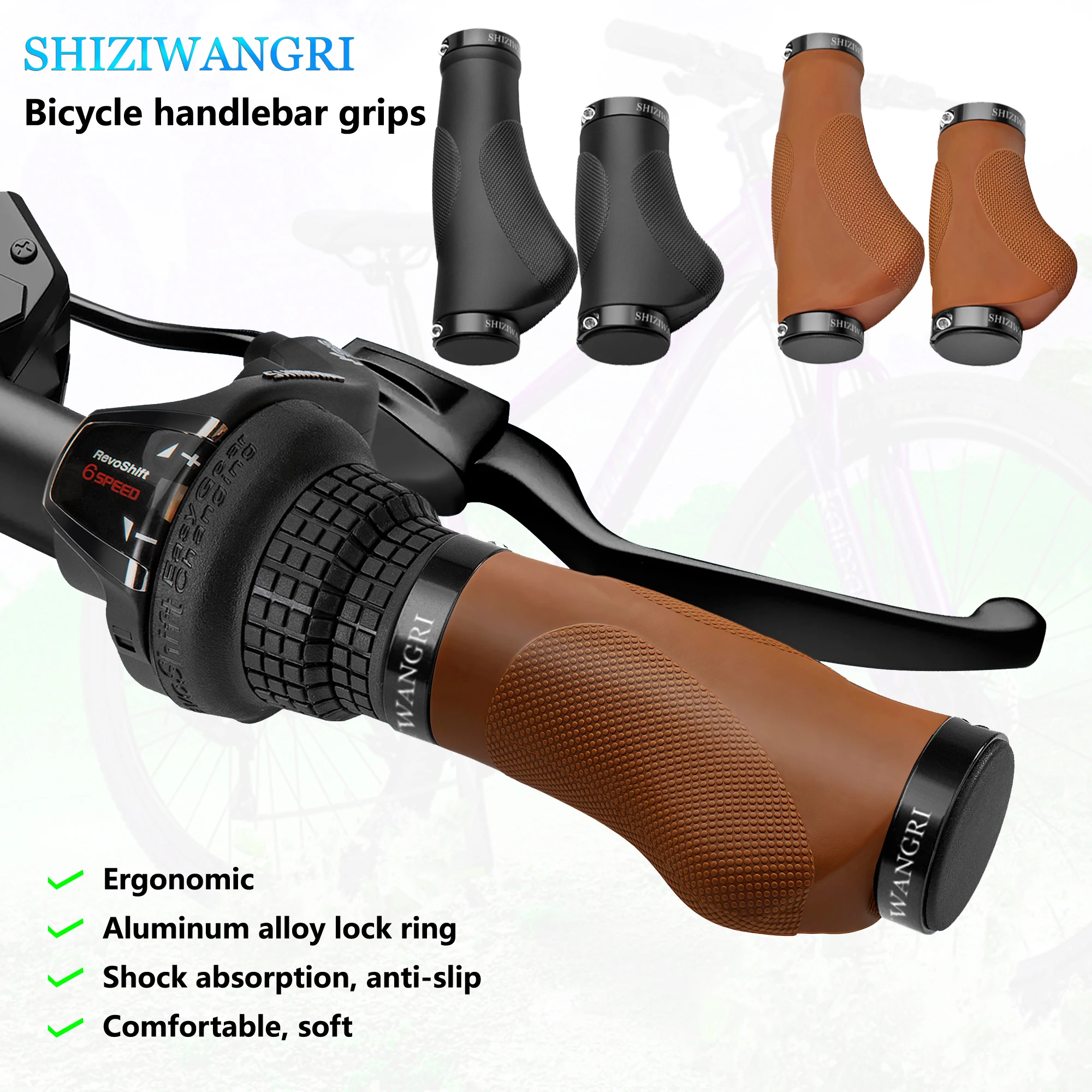 SHIZIWANGRI guidon de vélo poignées ergonomiques en caoutchouc TPR confortable pour vélos à vitesse Variable vélo poignée barre couverture fin